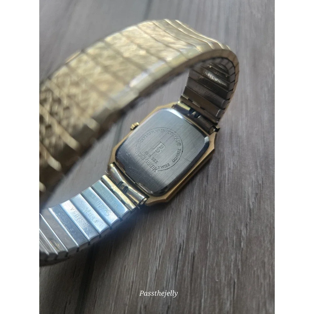 Vtg Gentleman's Men's Bucherer Watch Tank Quartz Swiss Made 956 533 Old Money